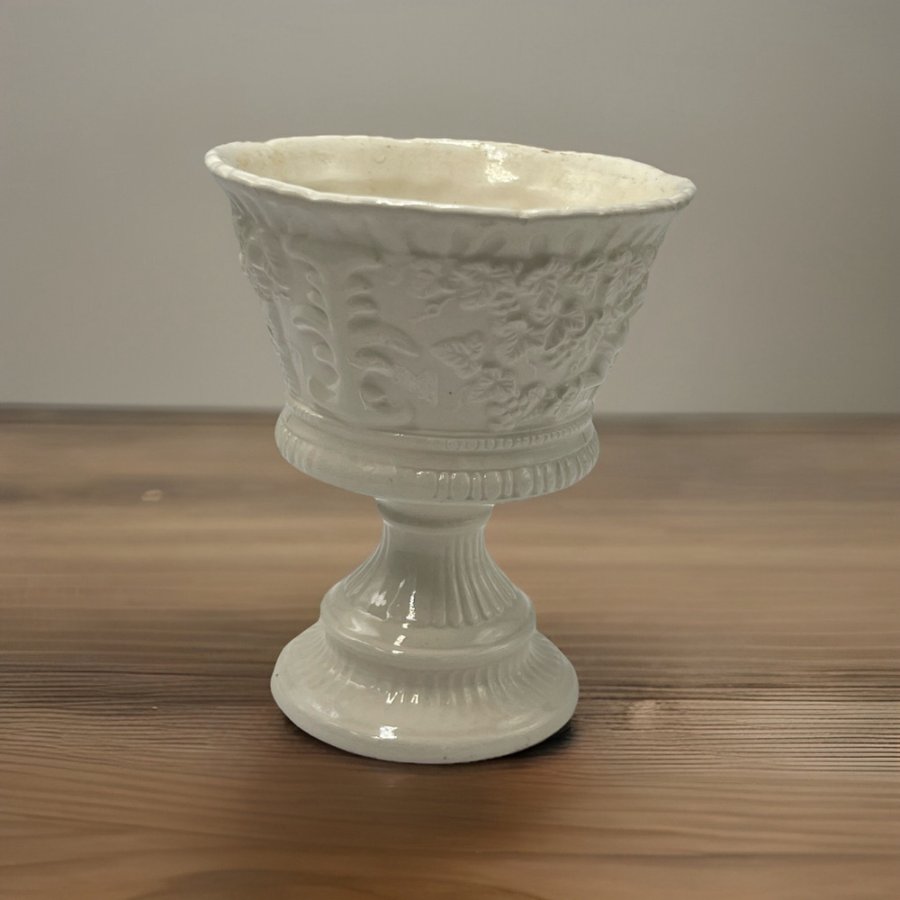 Lefton Renaissance Cherubs Compote Vase Candy Dish Candle Holder 3572 White